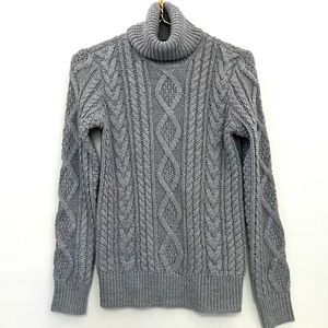 Lauren Ralph Lauren Womens Cable Knit Sweater Size S Cowl Neck Sage Green EUC